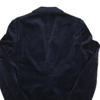 Mens Navy Blue Classic Jacket S Polyester Blend Plain Button Closure