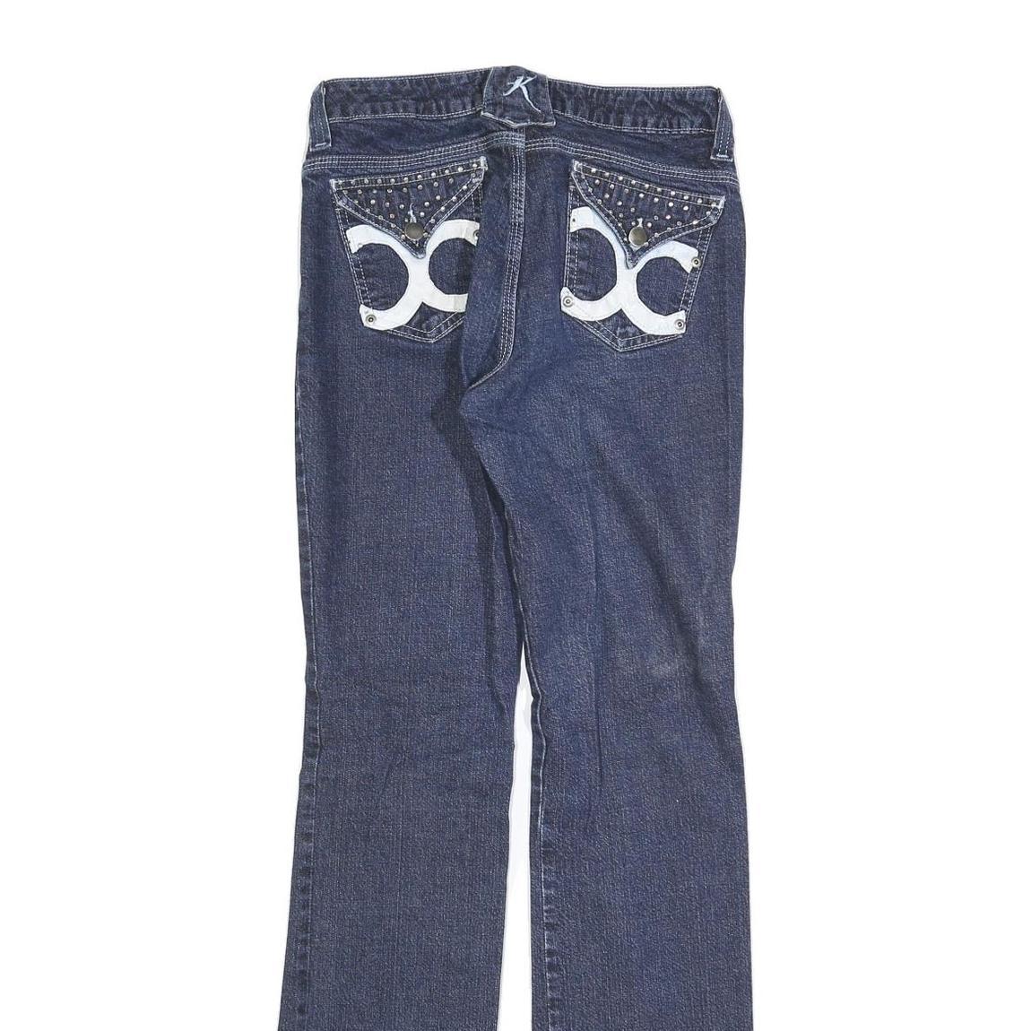 Womens Regular Fit Blue Denim Jeans W30 L34 Zip Closure Cotton Blend Stylish