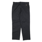 DICKIES Mens Cotton Blend Black Regular Straight Trousers W38 L32 Workwear Zip