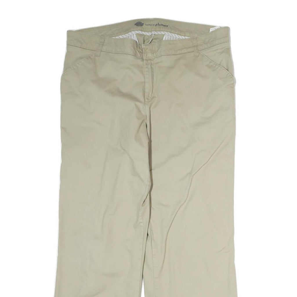 DICKIES Womens Cotton Beige Regular Fit Straight Leg Trousers W38 L30 Classic