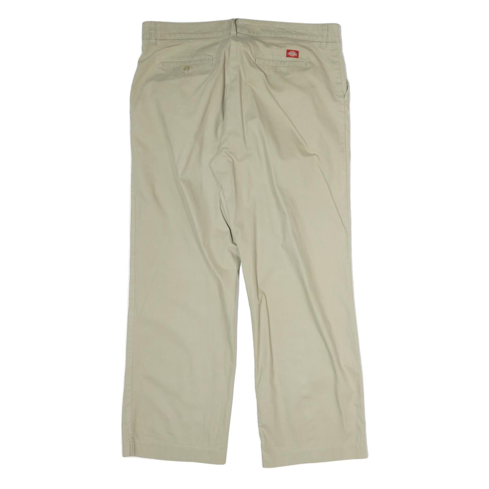 DICKIES Womens Cotton Beige Regular Fit Straight Leg Trousers W38 L30 Classic