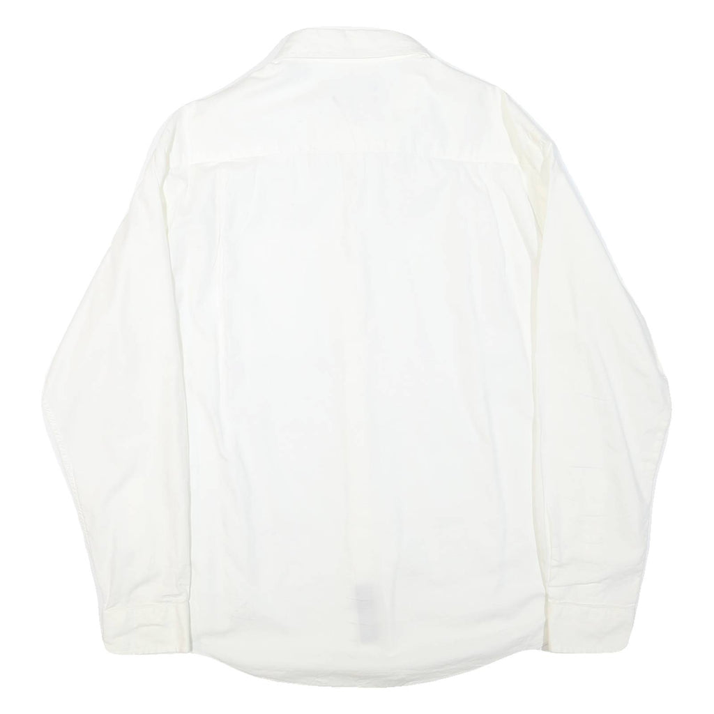 NAUTICA Mens White Button-Down Shirt L Classic Cotton Blend Long Sleeve