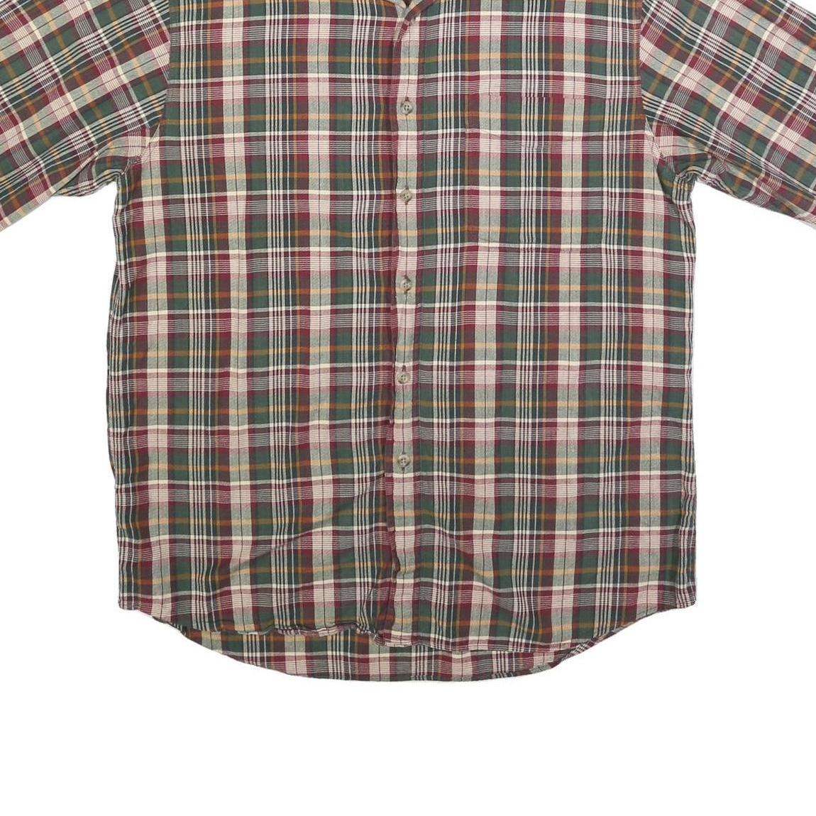 WOOLRICH Mens Green & Red Check Shirt M Cotton Blend Casual Relaxed Fit