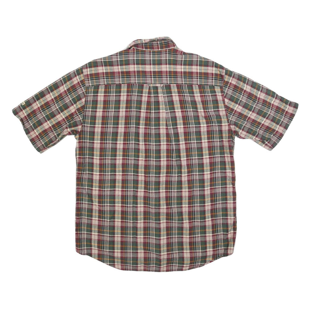 WOOLRICH Mens Green & Red Check Shirt M Cotton Blend Casual Relaxed Fit