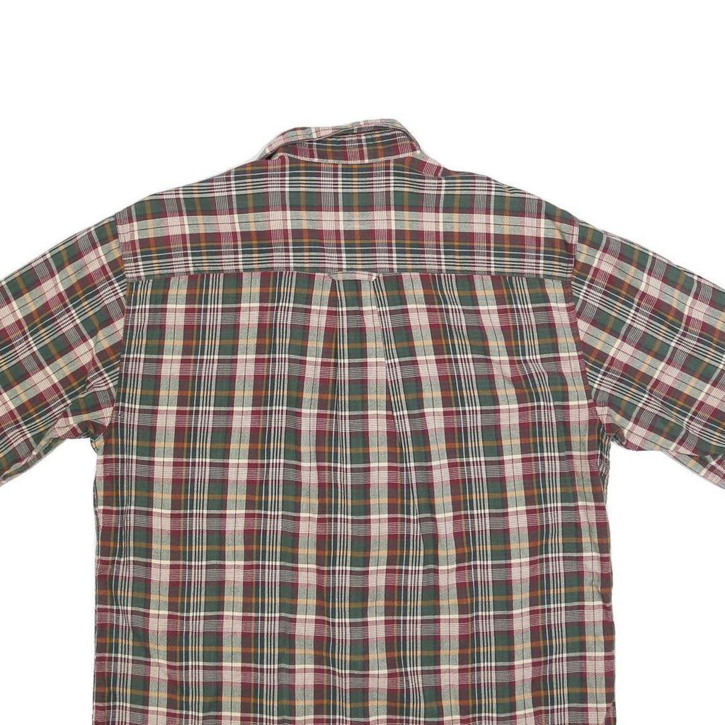 WOOLRICH Mens Green & Red Check Shirt M Cotton Blend Casual Relaxed Fit