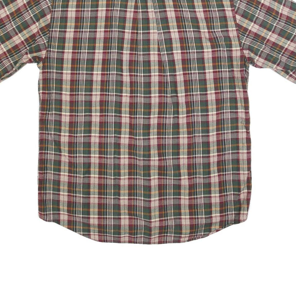 WOOLRICH Mens Green & Red Check Shirt M Cotton Blend Casual Relaxed Fit