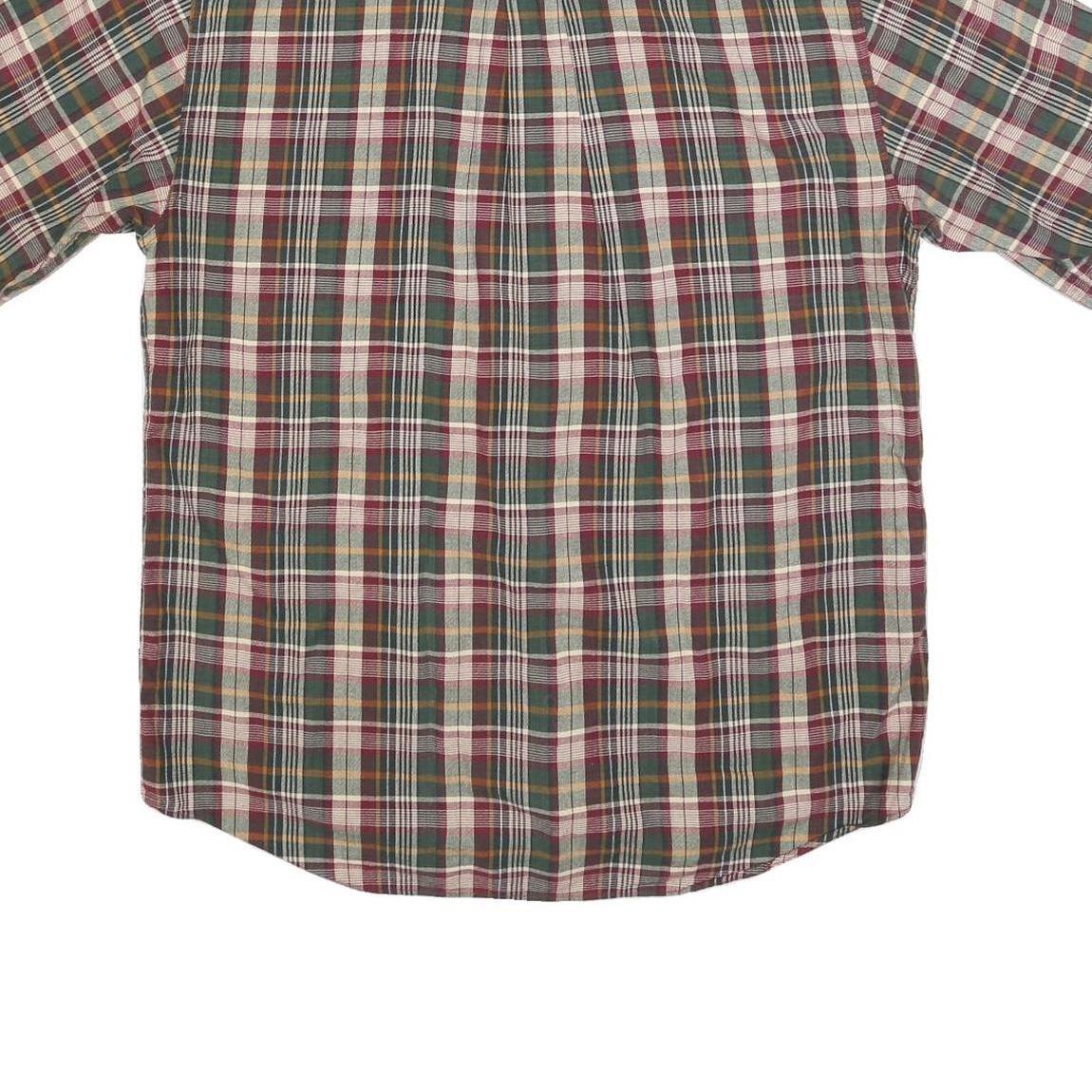 WOOLRICH Mens Green & Red Check Shirt M Cotton Blend Casual Relaxed Fit