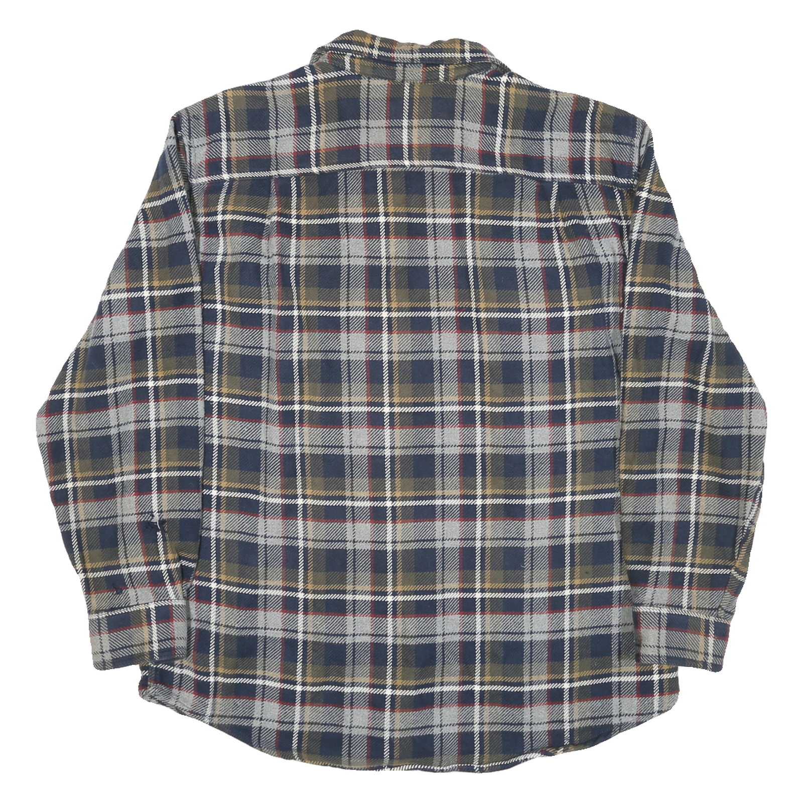 OUTDOORLIFE Mens Blue Beige Plaid Shirt L Cotton Blend Long Sleeve Casual