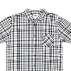 LEVI'S Mens Black & White Check Shirt XL Short Sleeve Button Pocket Casual