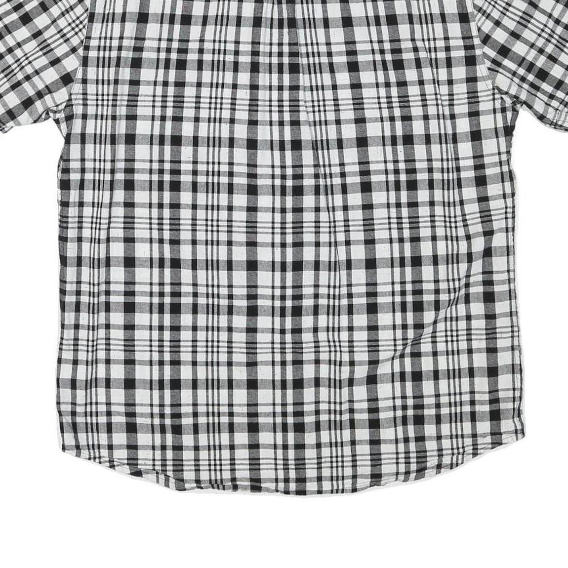 LEVI'S Mens Black & White Check Shirt XL Short Sleeve Button Pocket Casual