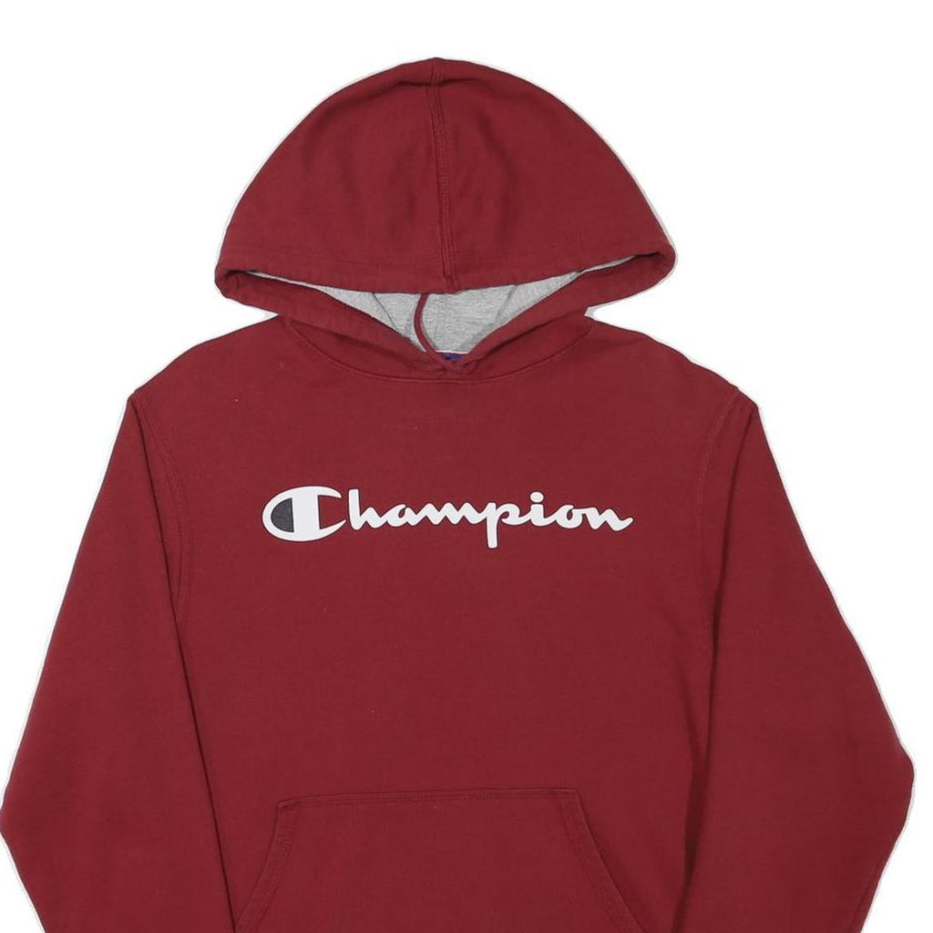 CHAMPION Mens Maroon Hoodie S Cotton Blend Pullover Casual Sportswear
