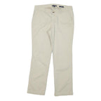 GAP Womens Cotton Blend Beige Regular Straight Trousers W31 L27 Classic Zip