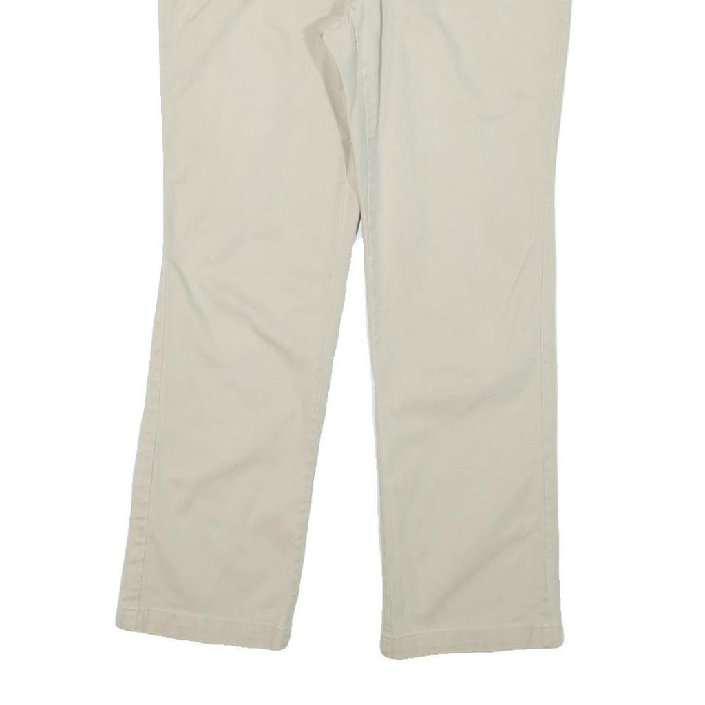 GAP Womens Cotton Blend Beige Regular Straight Trousers W31 L27 Classic Zip