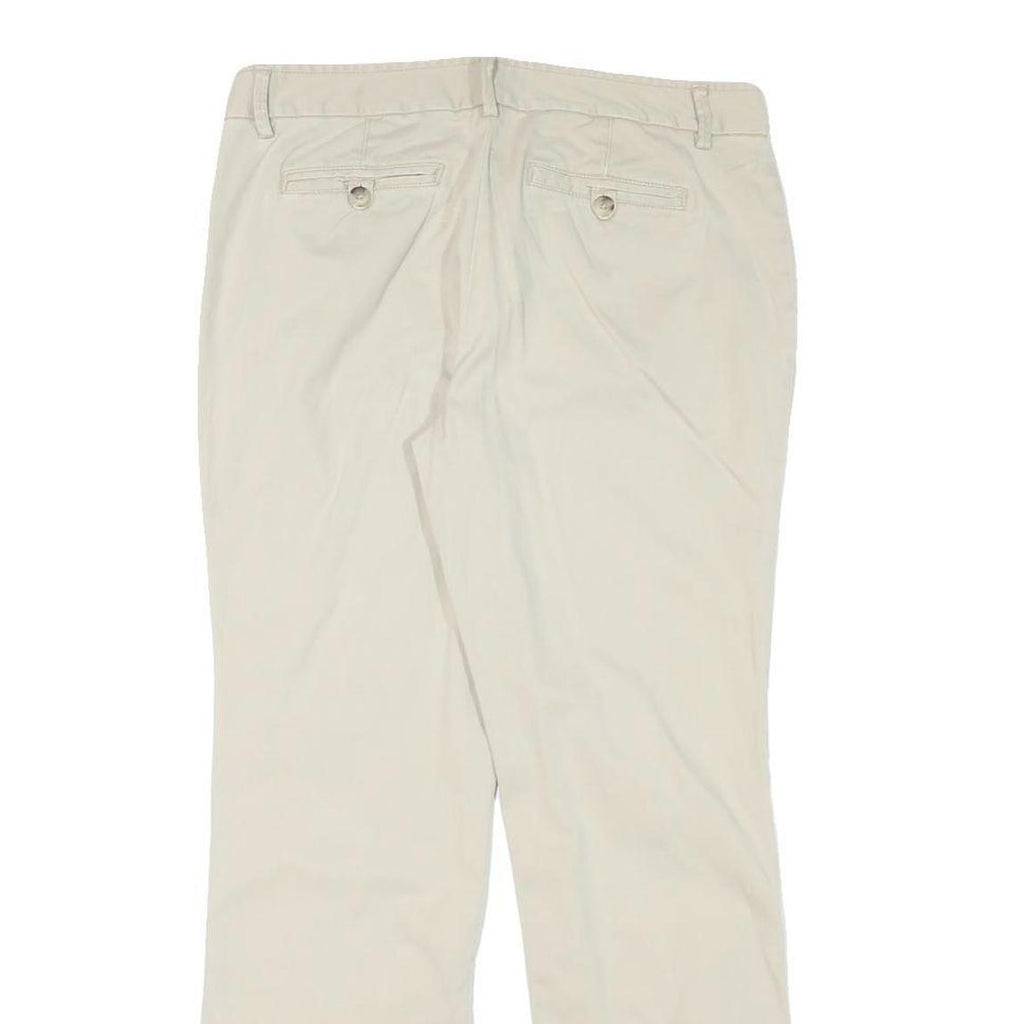 GAP Womens Cotton Blend Beige Regular Straight Trousers W31 L27 Classic Zip