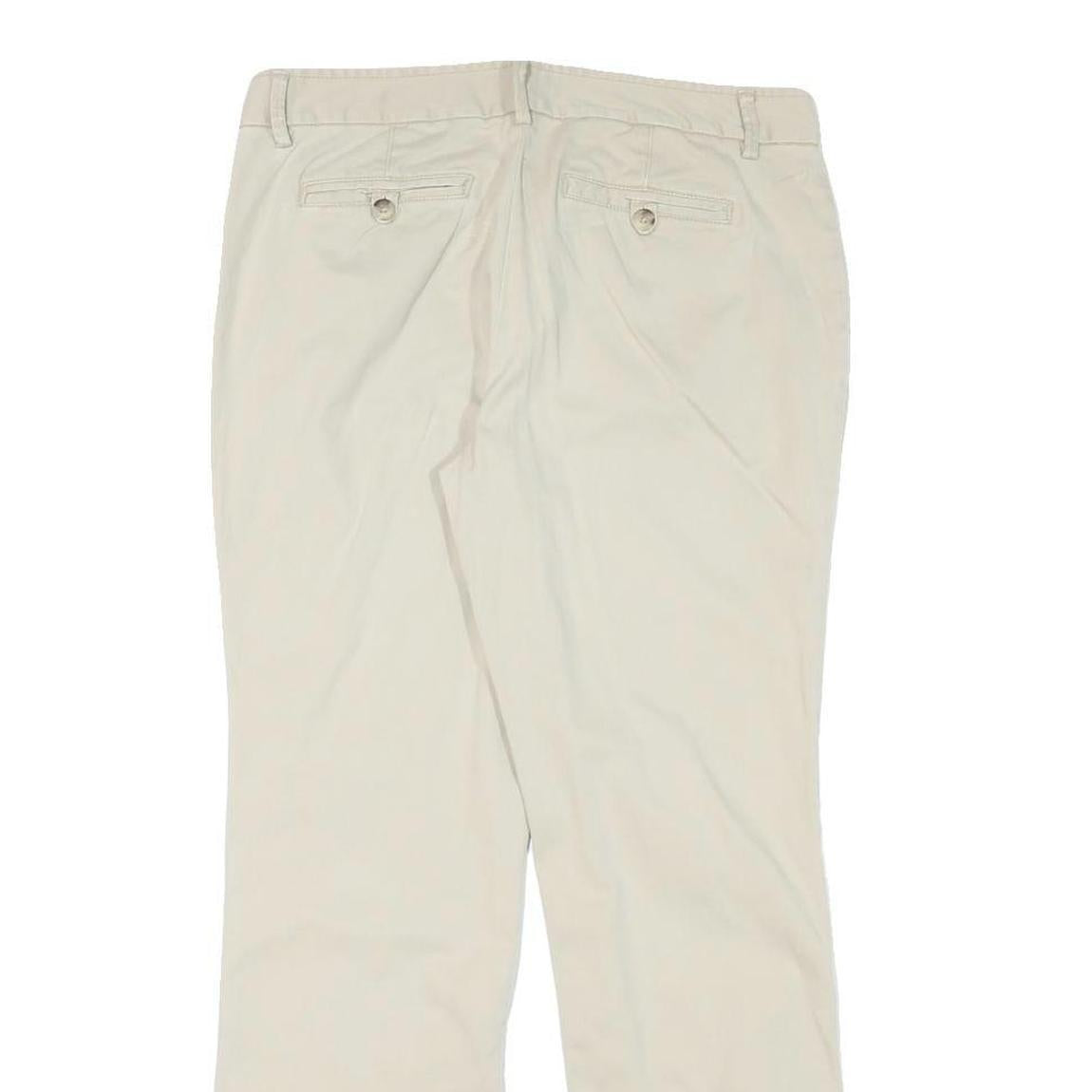 GAP Womens Cotton Blend Beige Regular Straight Trousers W31 L27 Classic Zip