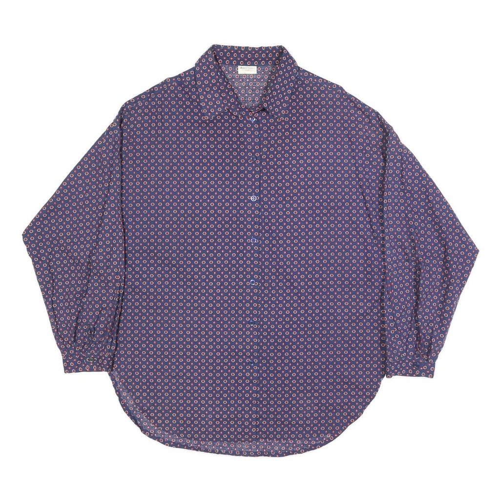 AKERMANN Womens Blue Shirt XL Button Down Cotton Long Sleeve Printed