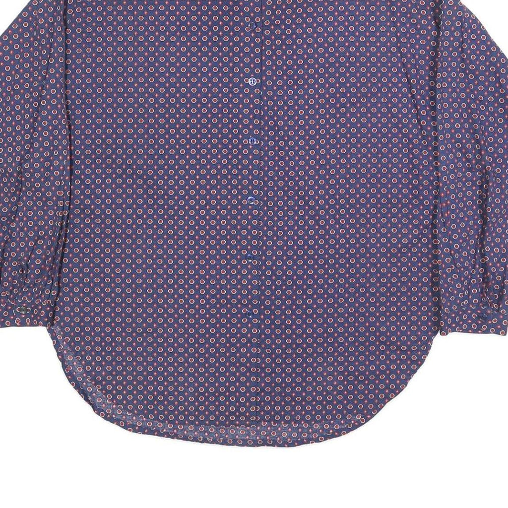 AKERMANN Womens Blue Shirt XL Button Down Cotton Long Sleeve Printed