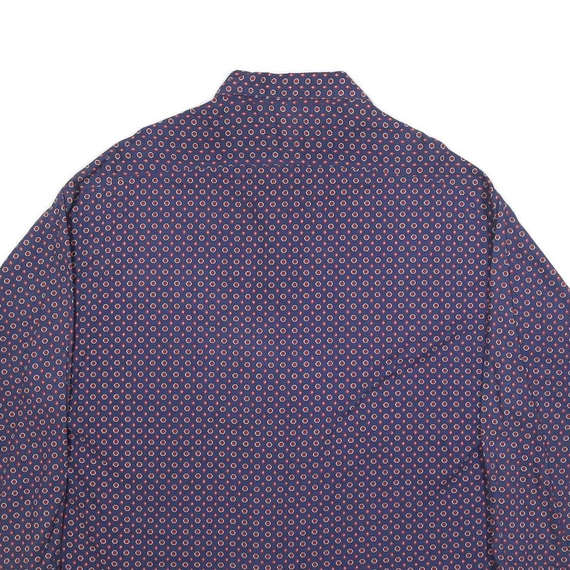 AKERMANN Womens Blue Shirt XL Button Down Cotton Long Sleeve Printed