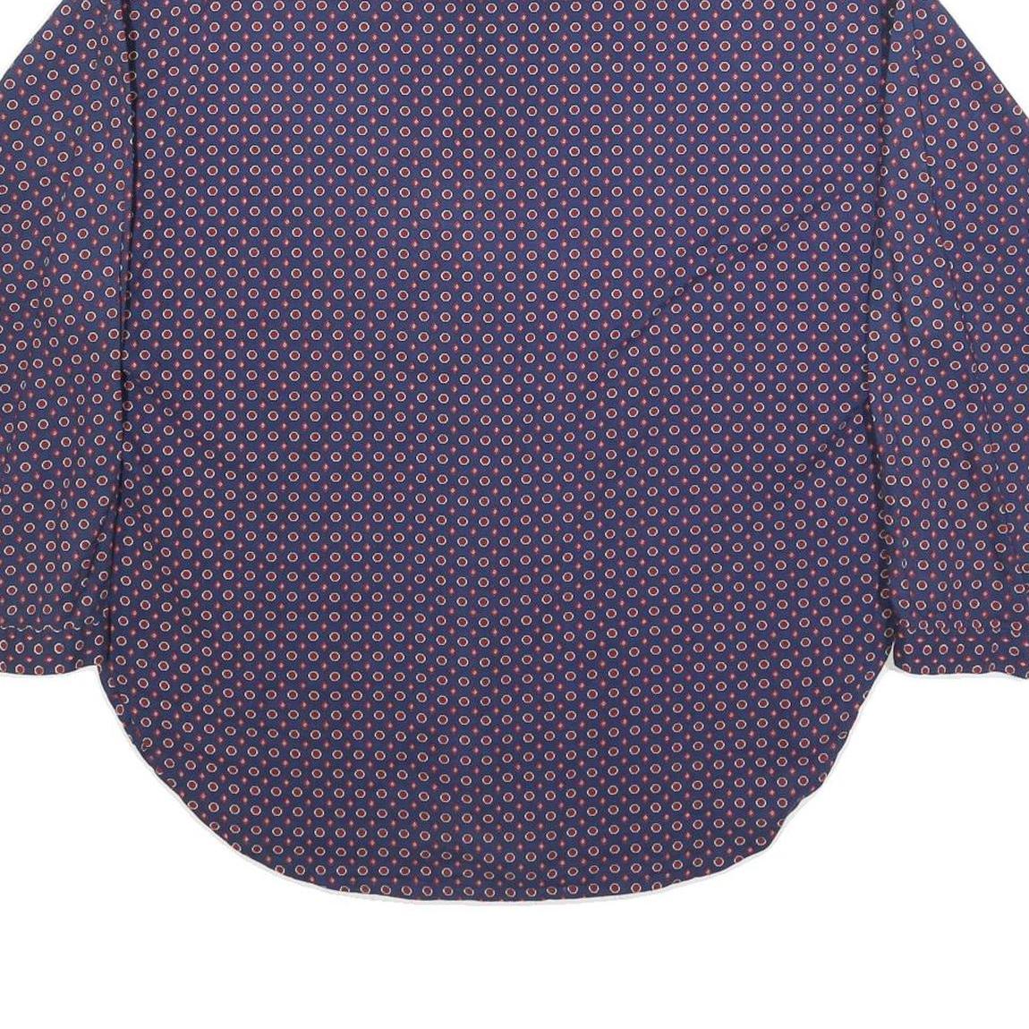 AKERMANN Womens Blue Shirt XL Button Down Cotton Long Sleeve Printed