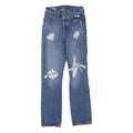 LEVI'S 501 Womens Regular Fit Straight Denim Stone Wash Jeans W24 L30 Distressed