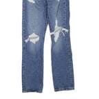 LEVI'S 501 Womens Regular Fit Straight Denim Stone Wash Jeans W24 L30 Distressed