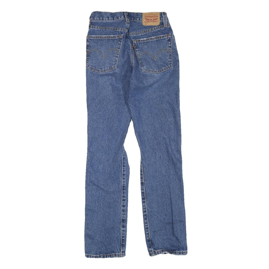 LEVI'S 501 Womens Regular Fit Straight Denim Stone Wash Jeans W24 L30 Distressed