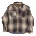 JACHS Mens Brown & Beige Coach Jacket L Cotton Blend Plaid Pattern Button