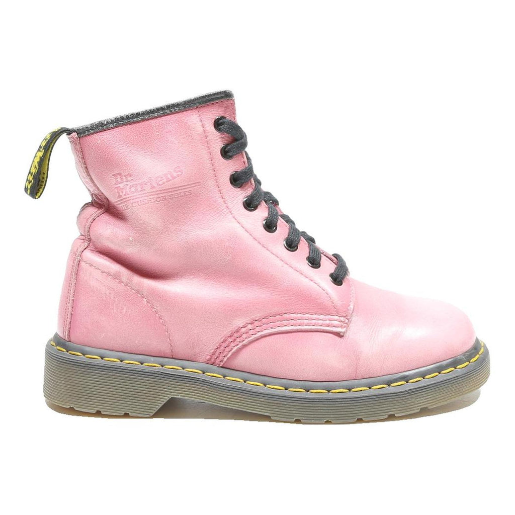 DR MARTENS 1460 Womens Lace-Up Boots Pink Leather UK 8 Sturdy Casual