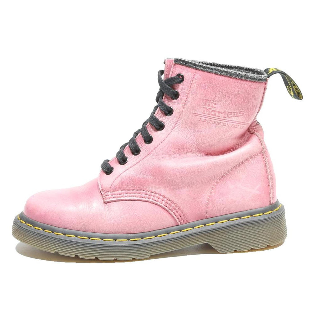 DR MARTENS 1460 Womens Lace-Up Boots Pink Leather UK 8 Sturdy Casual