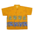 OASIS Mens Yellow & Blue Hawaiian Shirt XL Tropical Floral Palm Pattern