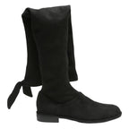 CHARLES & KEITH Womens Black Synthetic Flat Ankle Boots UK 2 Stylish Comfortable