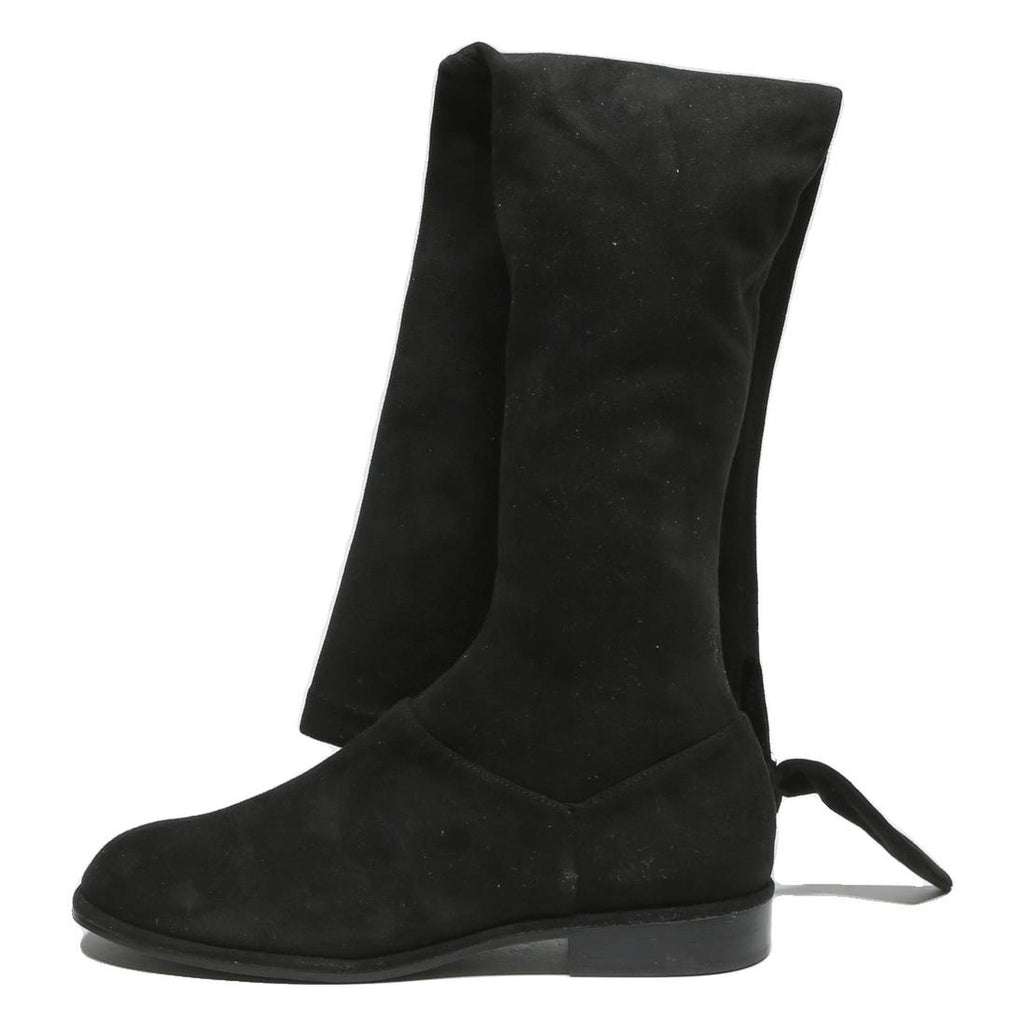 CHARLES & KEITH Womens Black Synthetic Flat Ankle Boots UK 2 Stylish Comfortable