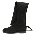 CHARLES & KEITH Womens Black Synthetic Flat Ankle Boots UK 2 Stylish Comfortable