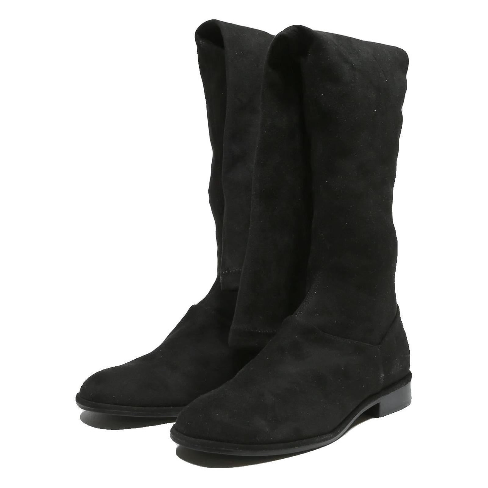 CHARLES & KEITH Womens Black Synthetic Flat Ankle Boots UK 2 Stylish Comfortable