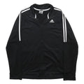 ADIDAS Boys Black Track Jacket XL Polyester Zip Sports Casual Athletic