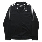 ADIDAS Boys Black Track Jacket XL Polyester Zip Sports Casual Athletic