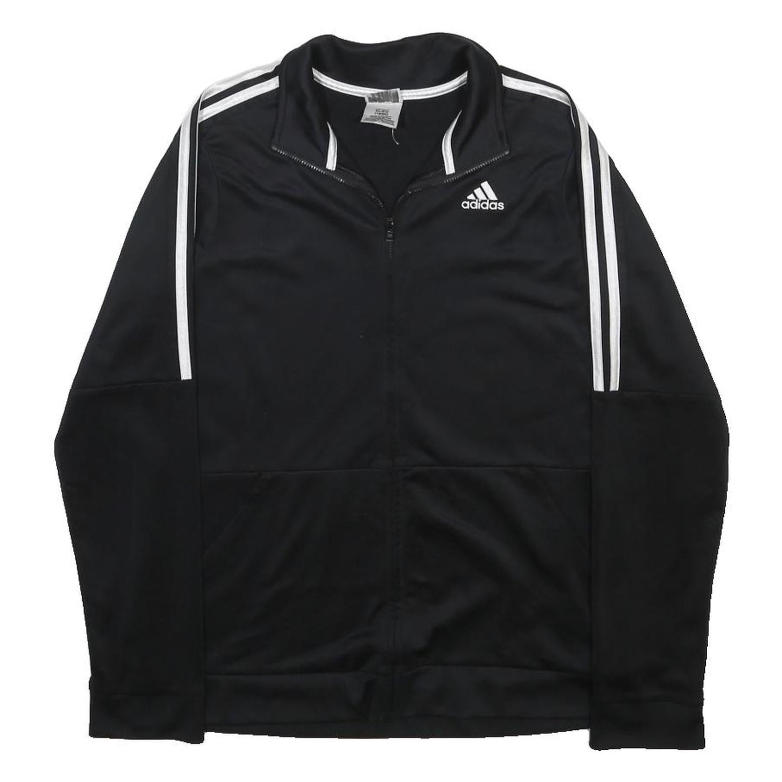 ADIDAS Boys Black Track Jacket XL Polyester Zip Sports Casual Athletic
