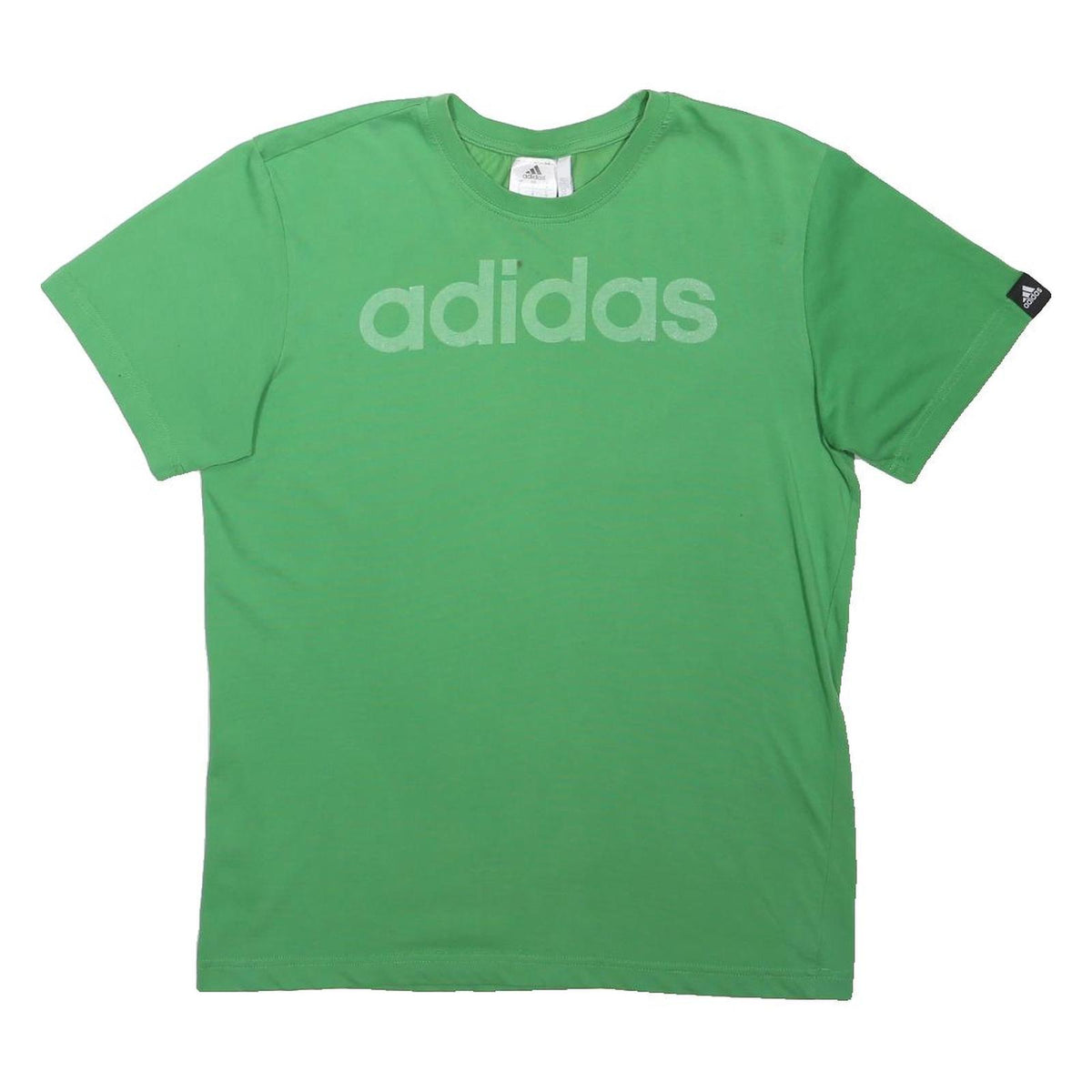 ADIDAS Mens Green S Graphic T-Shirt Short Sleeve Crew Neck Casual Sportswear