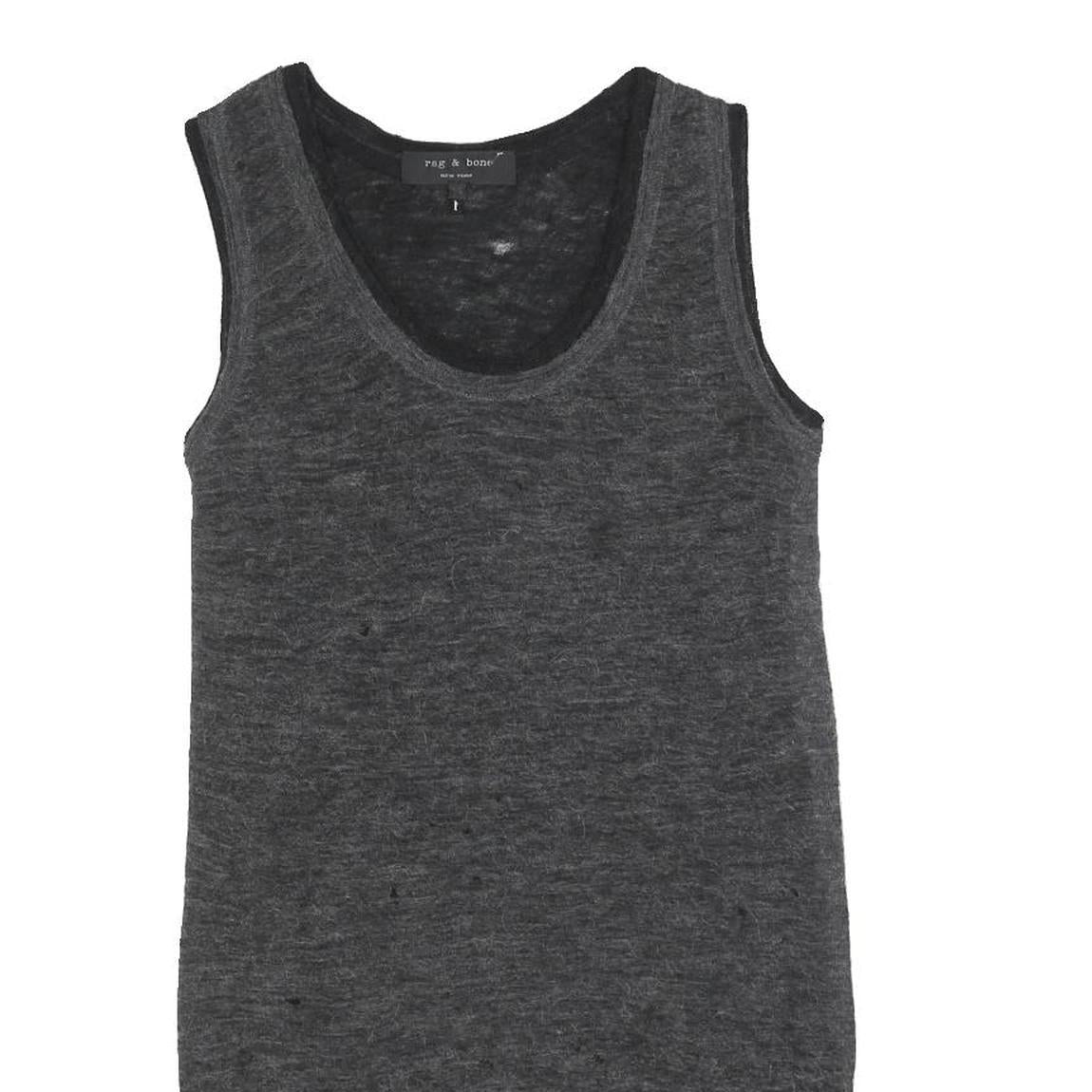 RAG & BONE Womens Grey & Black Wool Blend Tank Dress Sleeveless S Simple Casual