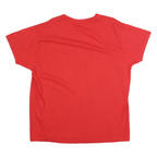 Womens Red Graphic Champions Print T-Shirt L Short Sleeve Crew Neck Cotton Blend