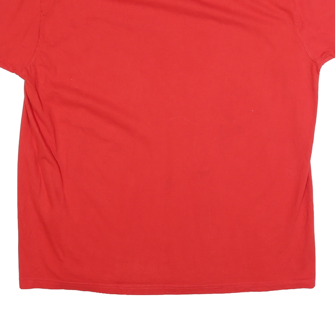 Womens Red Graphic Champions Print T-Shirt L Short Sleeve Crew Neck Cotton Blend