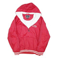 HOLLOWAY Mens Red Nylon Hooded Zip Jacket M Athletic Plain Sports Crew
