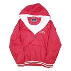 HOLLOWAY Mens Red Nylon Hooded Zip Jacket M Athletic Plain Sports Crew