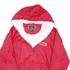 HOLLOWAY Mens Red Nylon Hooded Zip Jacket M Athletic Plain Sports Crew