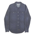 WRANGLER Mens Blue Stripe Button Shirt Retro M Cotton Casual Western Style