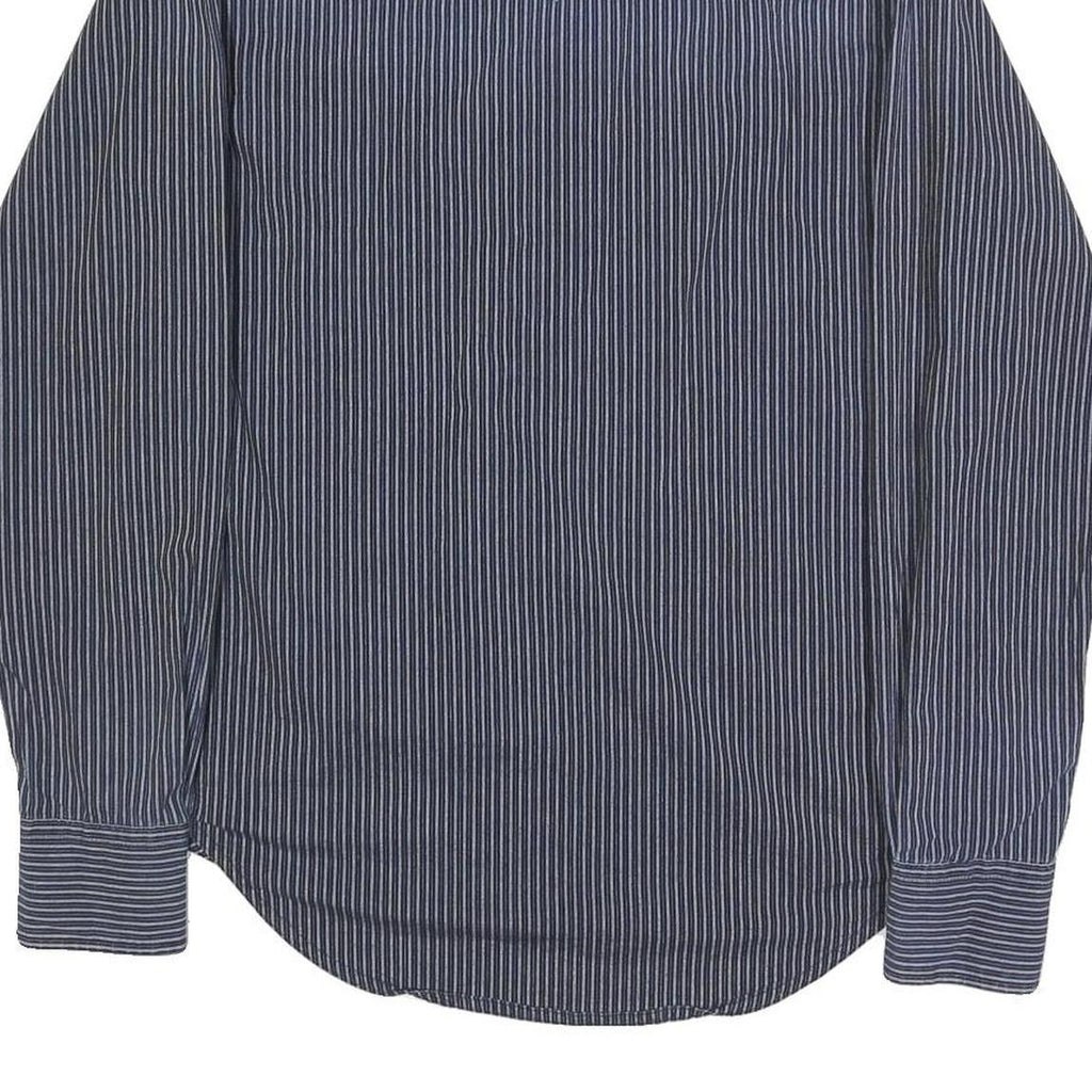 WRANGLER Mens Blue Stripe Button Shirt Retro M Cotton Casual Western Style