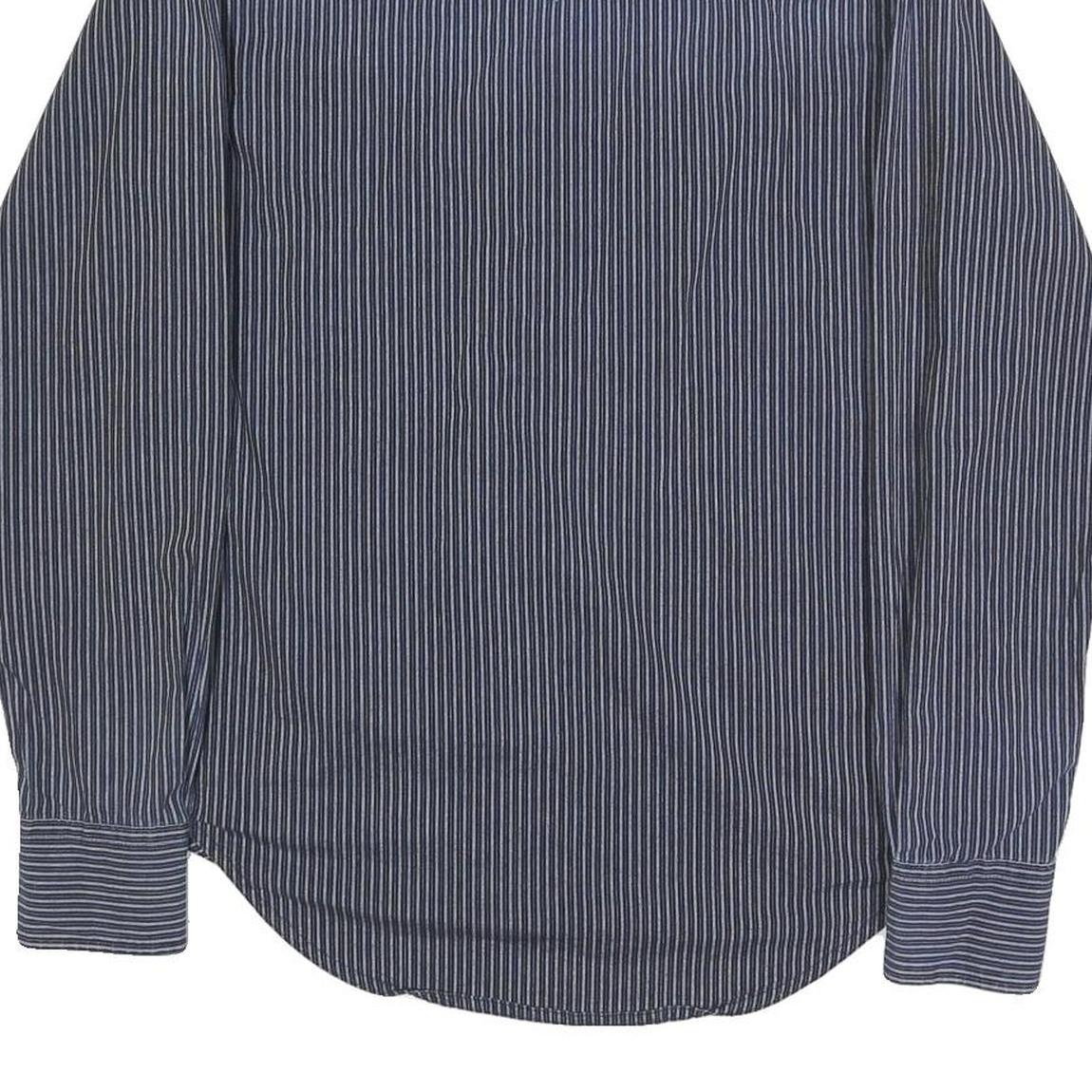 WRANGLER Mens Blue Stripe Button Shirt Retro M Cotton Casual Western Style