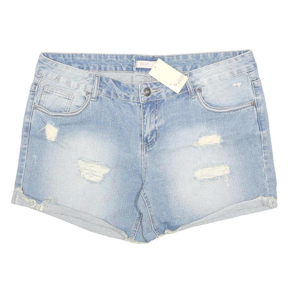 KRISP Womens Denim Blue Distressed Shorts 2XL W38 Casual Summer Wear
