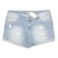KRISP Womens Denim Blue Distressed Shorts 2XL W38 Casual Summer Wear