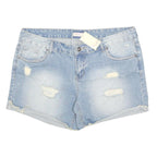 KRISP Womens Denim Blue Distressed Shorts 2XL W38 Casual Summer Wear